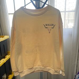 Morgan Wallen Beige Sweatshirt with Bull Skull Design
